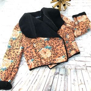 MINKPINK Wild Rose Coat Sherpa Jacket cheetah